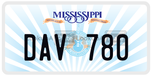 DAV780  license plate in MS
