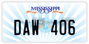 DAW406  license plate in MS