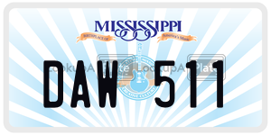 DAW511  license plate in MS