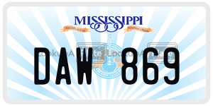 DAW869  license plate in MS