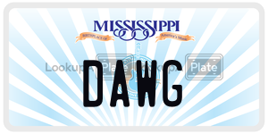 DAWG  license plate in MS