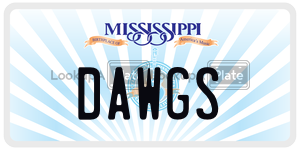 DAWGS  license plate in MS