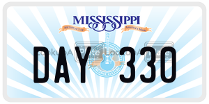 DAY330  license plate in MS