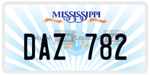 DAZ782  license plate in MS