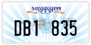 DB1835 license plate in Mississippi