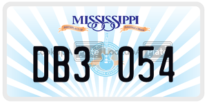 DB3054 license plate in Mississippi