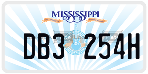 DB3254H  license plate in MS