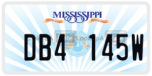 DB4145W  license plate in MS