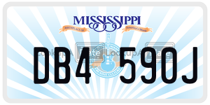 DB4590J license plate in Mississippi