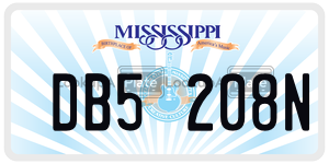 DB5208N  license plate in MS