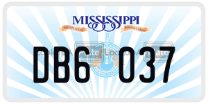 DB6037  license plate in MS