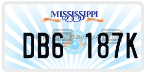 DB6187K  license plate in MS