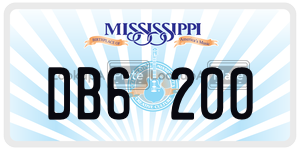 DB6200  license plate in MS