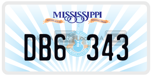 DB6343  license plate in MS