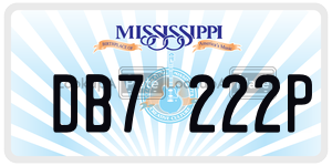 DB7222P  license plate in MS