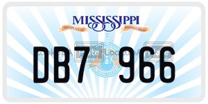 DB7966  license plate in MS