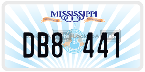 DB8441  license plate in MS