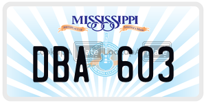 DBA603  license plate in MS