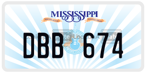 DBB674  license plate in MS