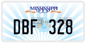 DBF328  license plate in MS