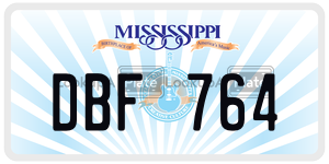 DBF764  license plate in MS