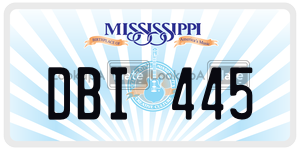 DBI445  license plate in MS