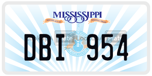 DBI954  license plate in MS