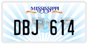 DBJ614  license plate in MS