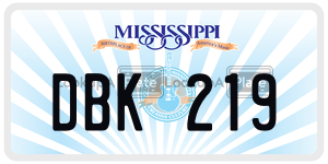DBK219  license plate in MS