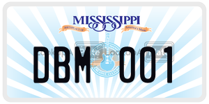 DBM001  license plate in MS