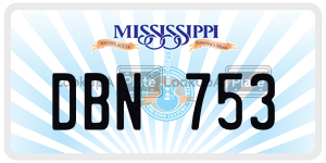 DBN753  license plate in MS