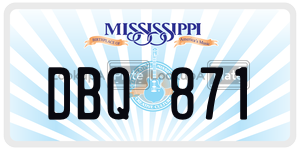 DBQ871  license plate in MS