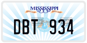 DBT934  license plate in MS