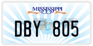 DBY805  license plate in MS