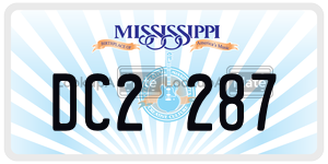 DC2287 license plate in Mississippi