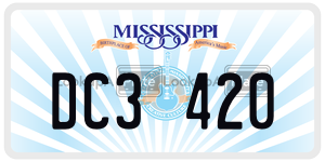 DC3420  license plate in MS