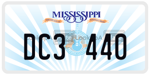 DC3440  license plate in MS