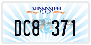 DC8371  license plate in MS