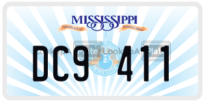 DC9411 license plate in Mississippi