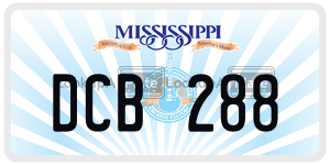 DCB288  license plate in MS