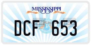 DCF653  license plate in MS