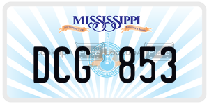DCG853  license plate in MS
