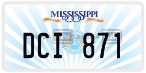 DCI871  license plate in MS