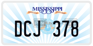DCJ378  license plate in MS