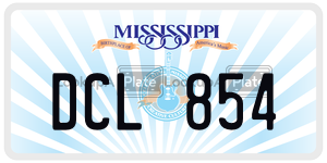 DCL854  license plate in MS