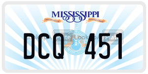 DCQ451  license plate in MS