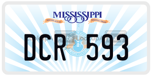 DCR593  license plate in MS