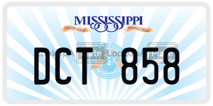 DCT858  license plate in MS