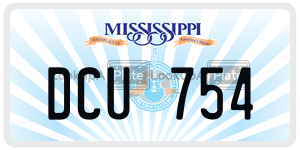 DCU754 license plate in Mississippi
