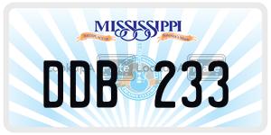 DDB233  license plate in MS